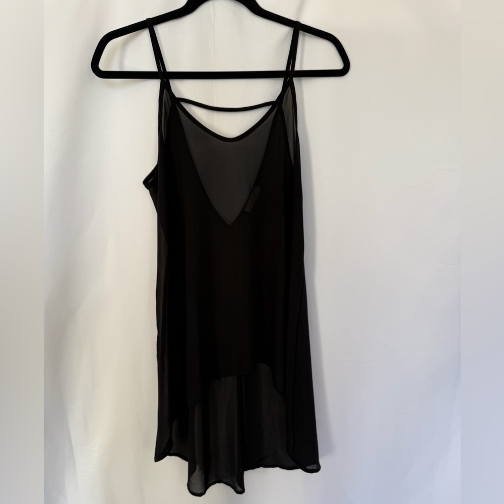 Lush Black Sheer Tank Top